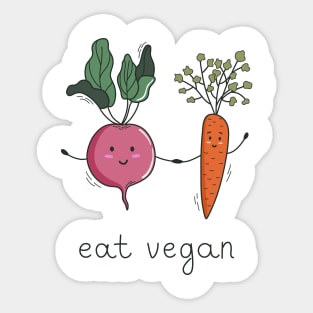 Cute doodle beetroot and carrot Sticker